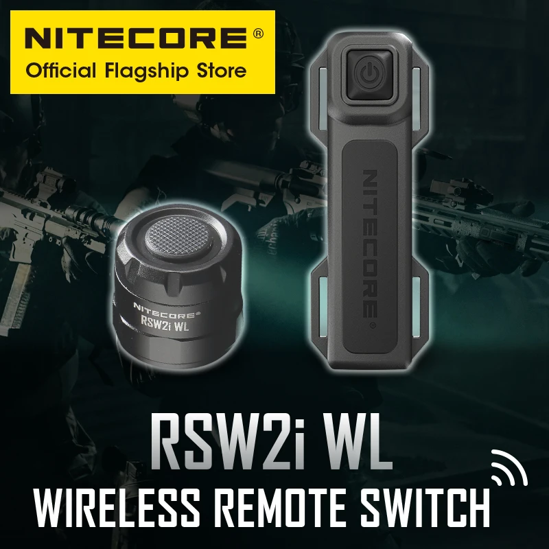 NITECORE RSW2i WL 2.4G Wireless Remote Switch Wireless Tailcap with Tactical Picatinny Rail Mounts for P20iX P35i P30i  P10iX