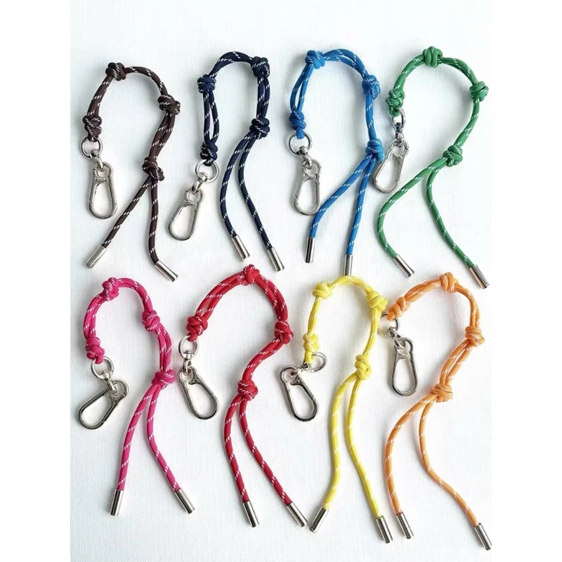 Colorful Cord Keychain 20kg Load Capacity Multipurpose Rope Key Rings Portable Key Clip for Outdoor Sports