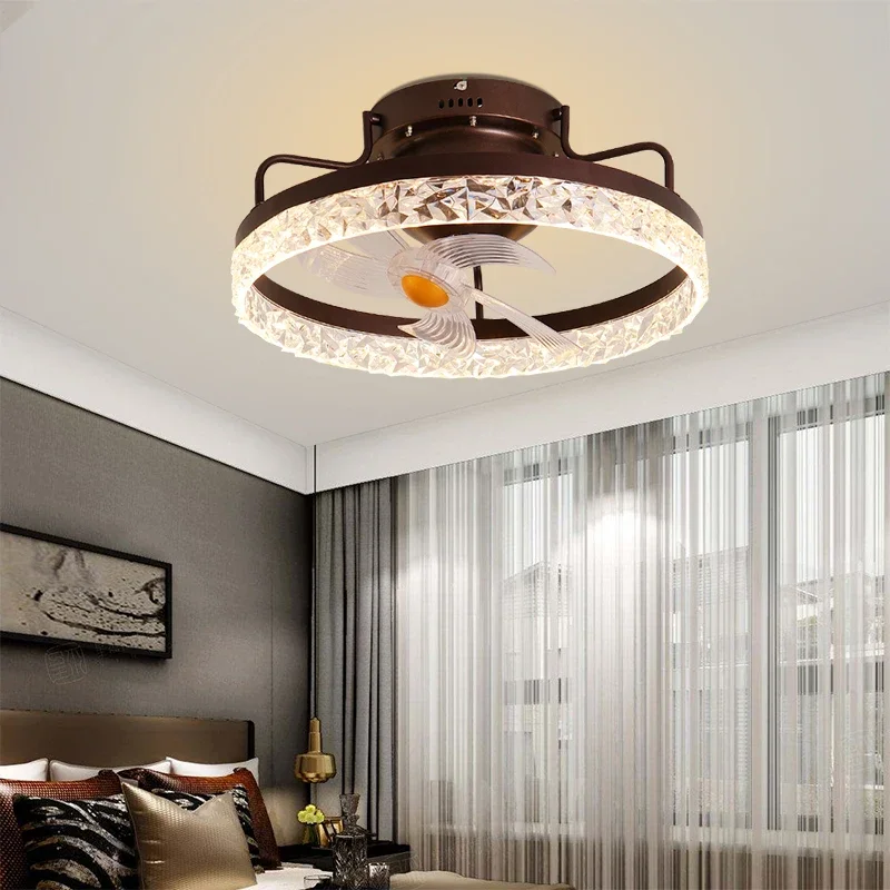 

Modern round ceiling fan chandelier home living room bedroom pendant fan lamp mute electric ceiling fan chandelier ﻿