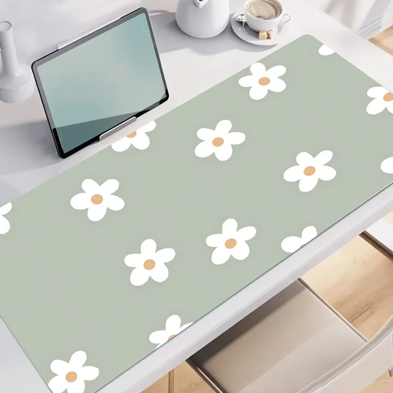 لوحة ماوس بتصميم زهور عالي الدقة - مطاط طبيعي سميك وناعم مع قفل حافة مثالي وقاعدة غير قابلة للانزلاق للاستخدام المكتبي للألعاب - معرف #4