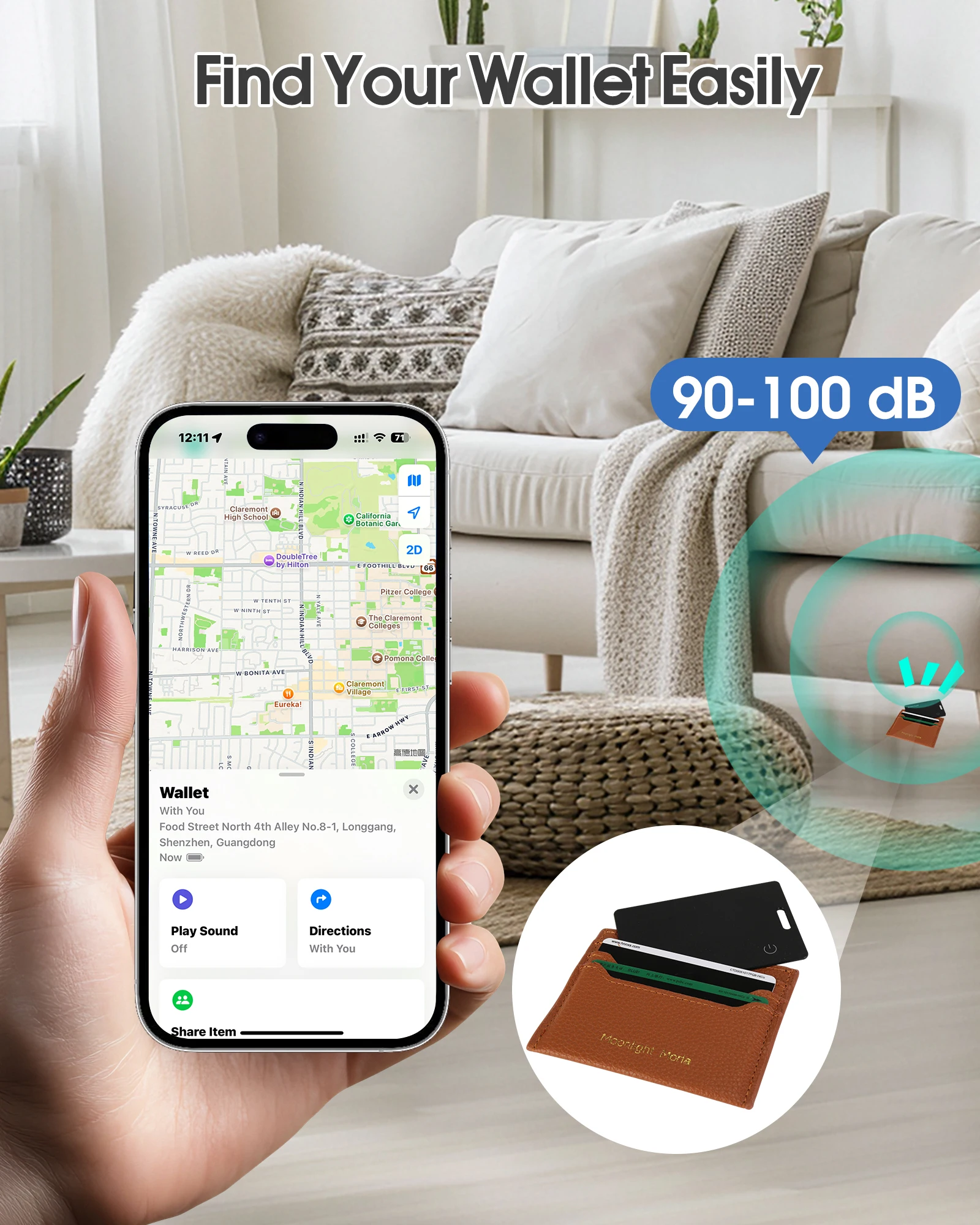 JSPTEC Security Bluetooth Tag Based on IOS Find My app Anti-lose Tracker Sound Locate Message Reminder Alarm Key Finder IOS