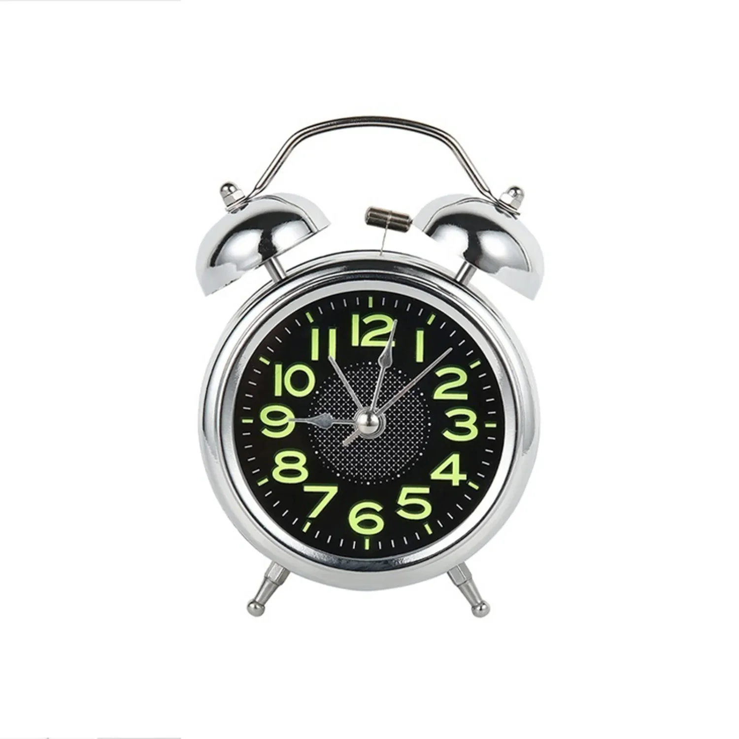 

4" Twin Bell Super Loud Alarm Clock Nightlight Heavy Sleepers Bed Desktop Student Decor Clock