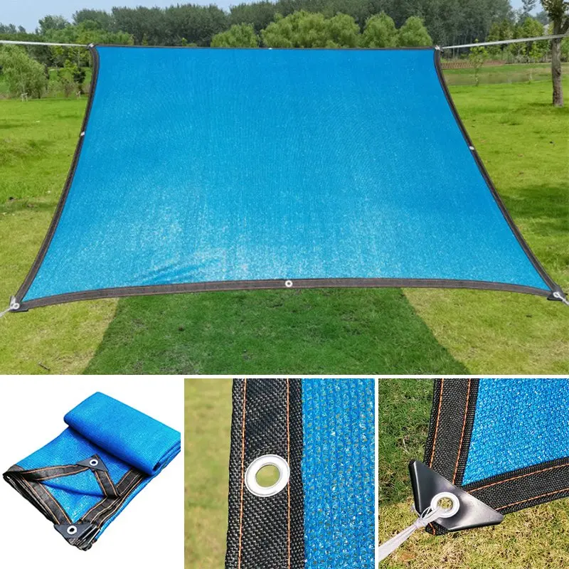 

Blue HDPE Garden Sunshade Net Anti-UV Pergola Sunshade Canopy Greenhouse Cover Balcony Succulent Plants Sun-Shelter Pool Awning