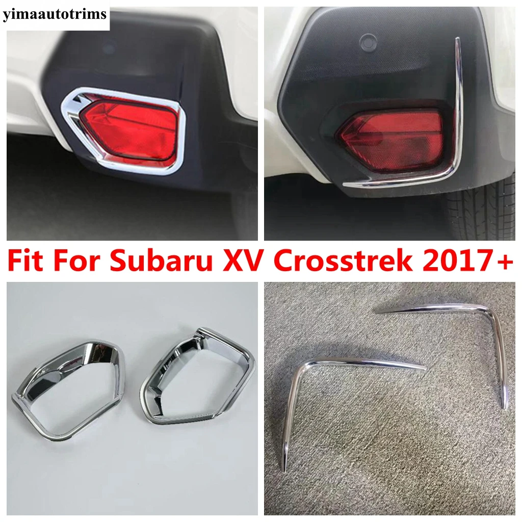 

Rear Tail Fog Lights Lamps Eyelid Eyebrow Frame Cover Trim For Subaru XV Crosstrek 2017 - 2021 ABS Chrome Accessories Exterior