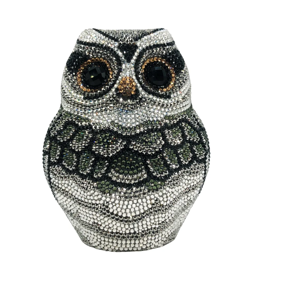 

Клатч с кристаллами совы на плоской основе, вечерняя женская сумка с изображением животных 3D Pavé. OEM Custom Mystical Purse, Low MOQ оптом от Factory Di