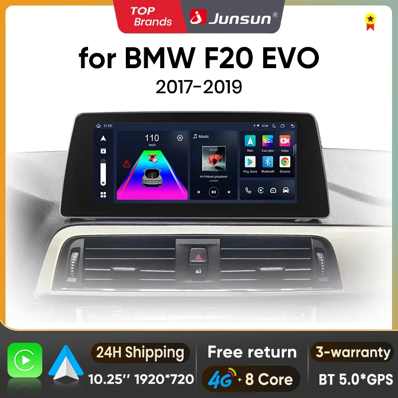 Junsun Linux & Android System Wireless Apple CarPlay Android Auto Autoradio für BMW 1er F20 2017-2019 EVO System Auto Intelligent Screen Plug&Play Head Unit