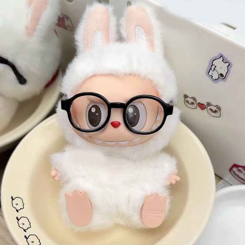 17cm Mini Plush Doll'S Grasses Accessories For Korea Kpop Exo Labubu Idol Cool Sunglasses Black White Pink Yellow Glasses