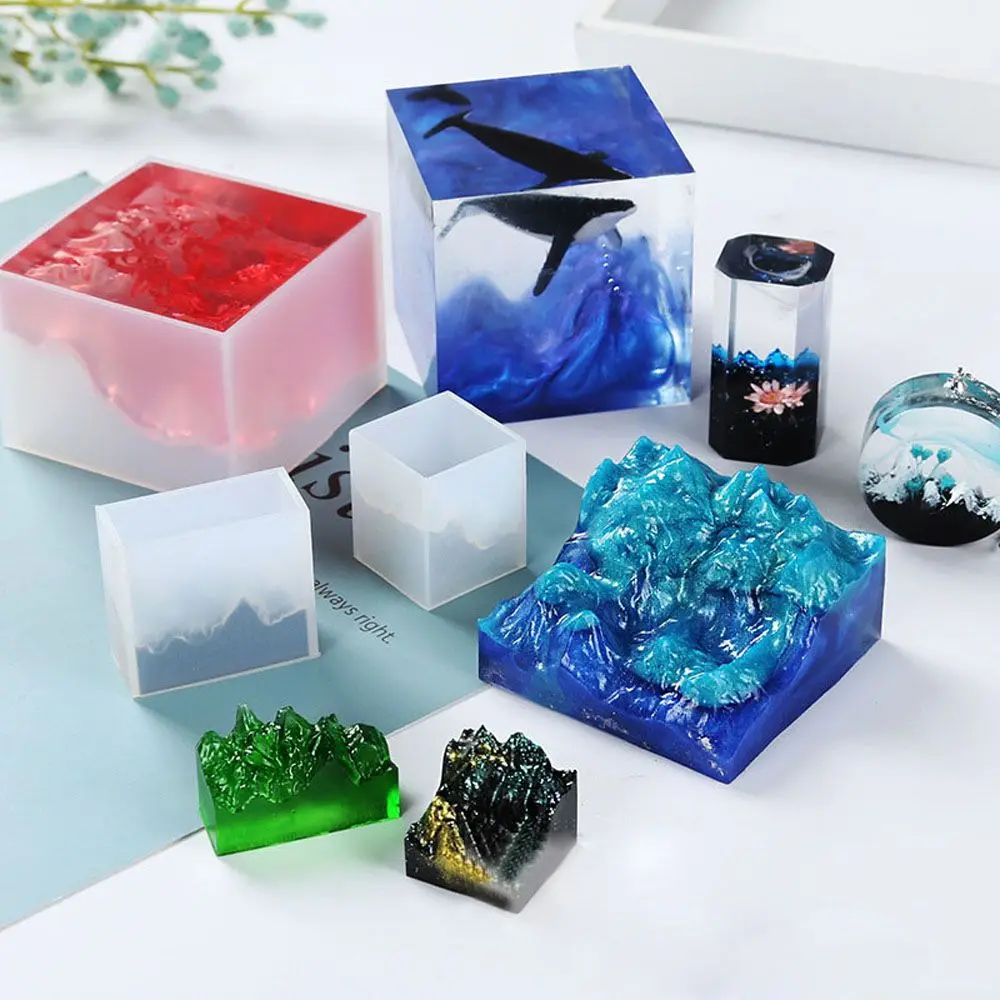 DIY Decorative Ocean Micro Landscape Transparent Broken Mountain Silicone Mold Crafts Tools Jewelry Making Jewelry accessory