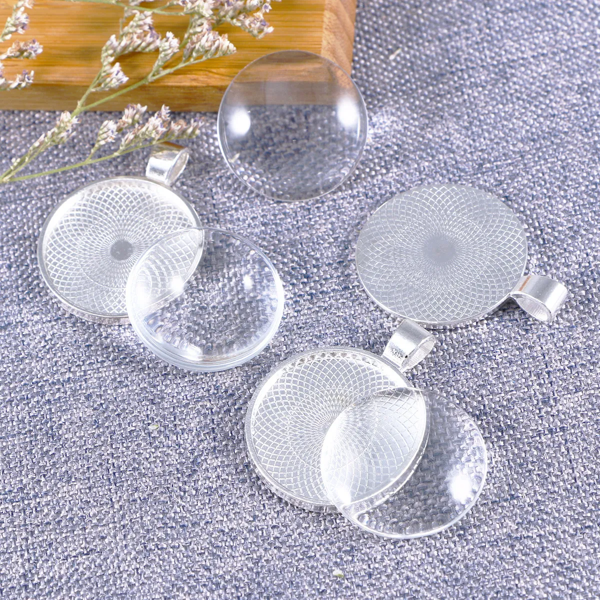 20Set Alloy Round Bezel Settin - Bezels Set Pendant 评论和价格