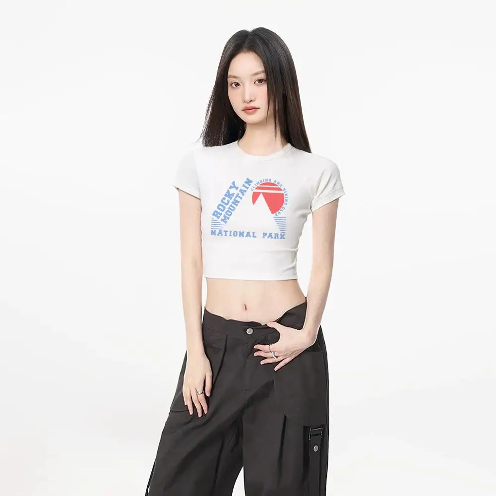 

2025 Women's T-shirt Slim Korean O-neck Tees Y2k Stylish Comfortable Spring Summer Fashion Tops Female Short Sleeve T-Shirts