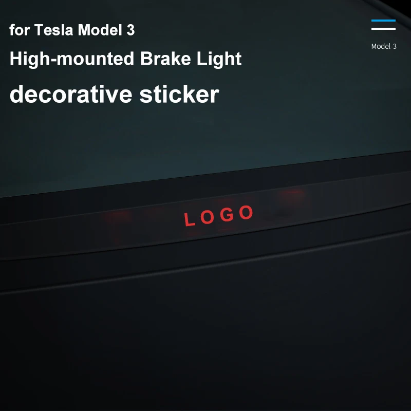 

For Tesla Model 3/Y 3rd Brake Light Decal (PC + Carbon Fiber) Durable Rear Windshield Sticker, Easy Install, Car Accessories