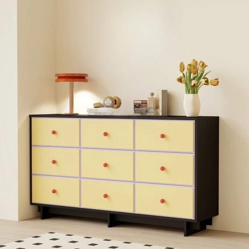 

Retro style nine chest cabinets, multi-layer lockers, master bedroom bedside cabinets, simple entrance cabinets