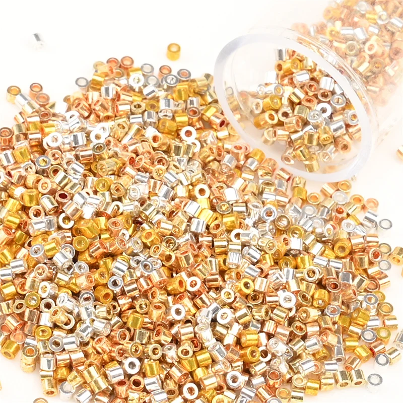 2000 Stück 11/0 Metallic Farbe Japan Glasperlen Bunte kleine Charm Perlen für Schmuckherstellung DIY Armband Handarbeit Nähen