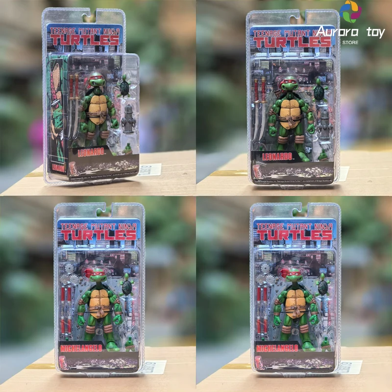 2025 New NECA Teenage Mutant Ninja Turtles 2008 Anime Figure TMNT Leo Raphael Action Figures 14cm Children Toys Birthday Gift