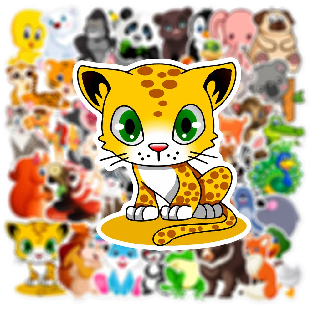 

10/30/50pcs Cute Cartoon Mix Animal Graffiti Stickers Decals DIY Skateboard Phone Suitcase Guitar Kawaii Waterproof Sticker Pack