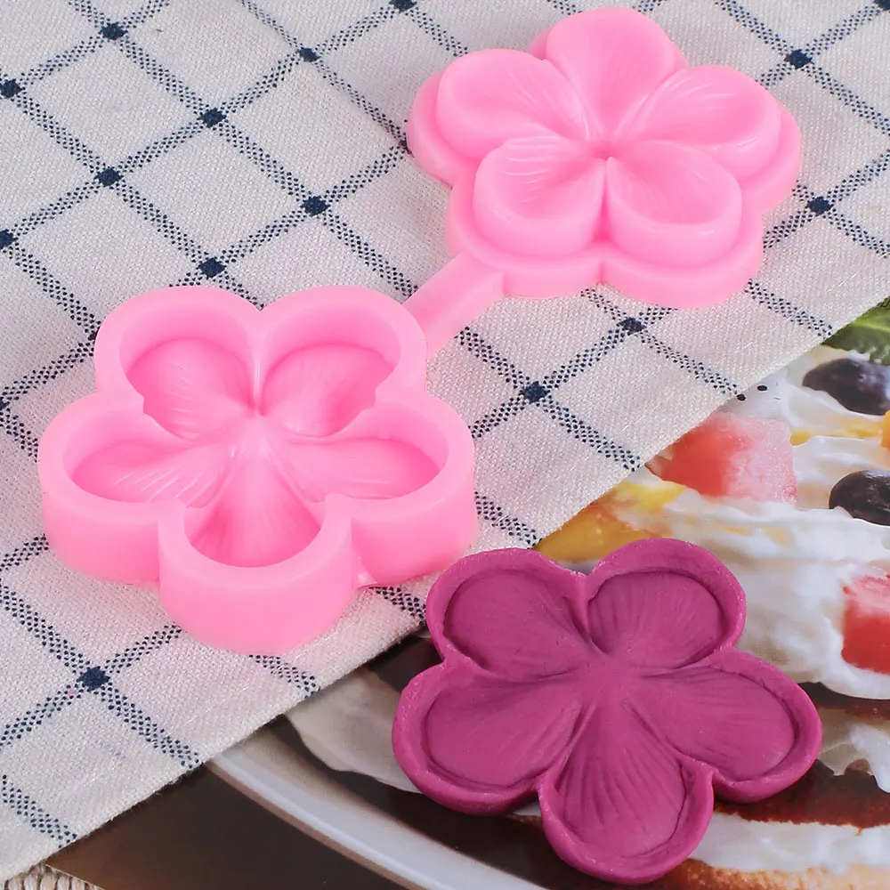 

Plum Blossom Sugarcraft Silicone Mold Flower Fondant Mould Wedding Cake Decorating Tools Chocolate Mold Randomly Color