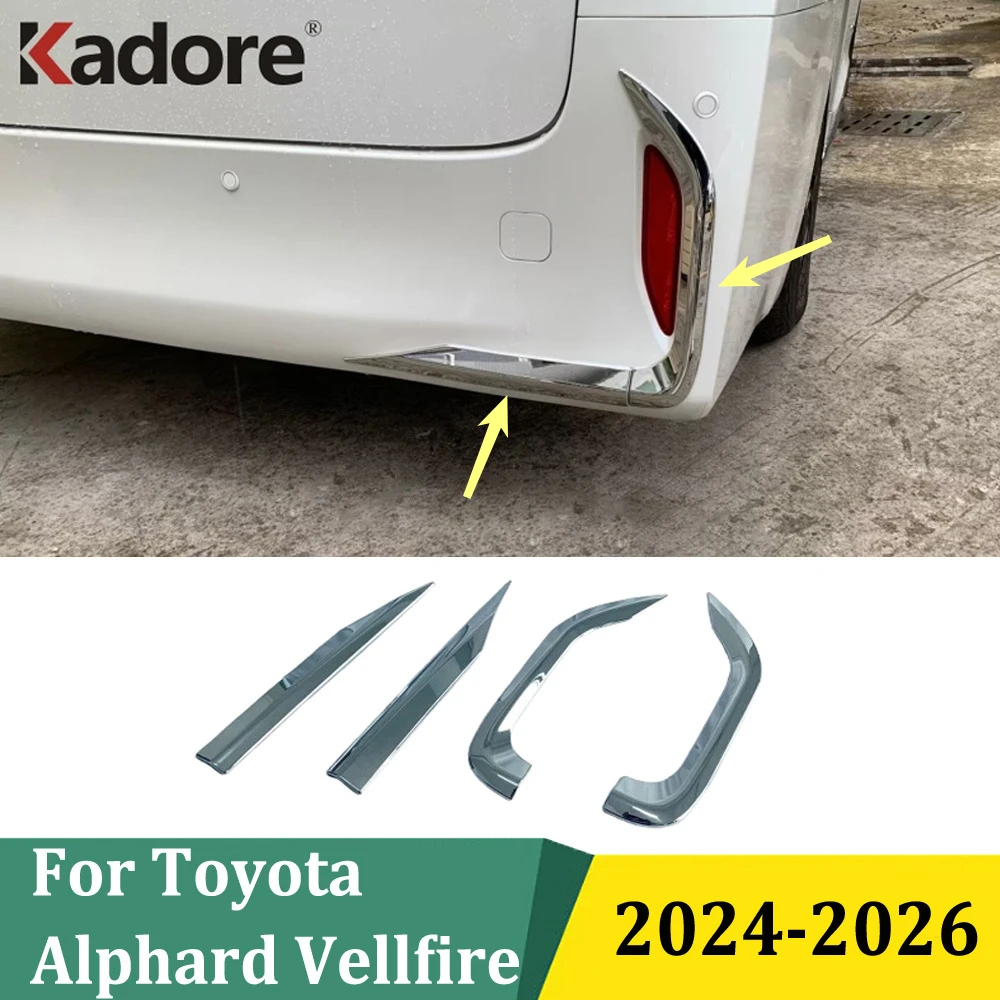 

For Toyota Alphard Vellfire 2024 2025 2026 Tail Foglights Bezel Protection Trim Rear Fog Light Cover Car Styling Accessories