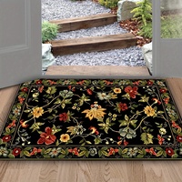 Vintage Floral Pattern Welcome Door Mat Washable Living Room Bedroom Rugs Balcony Hallway Rug Bathroom Toilet Non-slip Floor Mat
