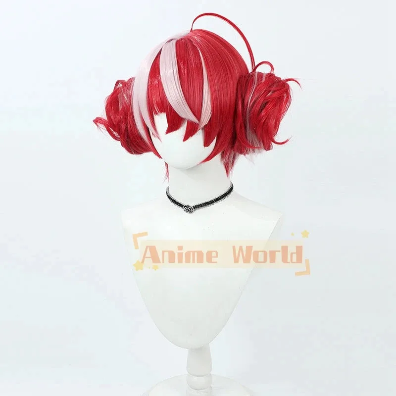 2025 11 Vtuber Kureiji Ollie شعر مستعار تأثيري الأحمر مختلط مقاومة للحرارة الشعر الاصطناعية Hololive ID هولو Vtubers حفلة زومبي