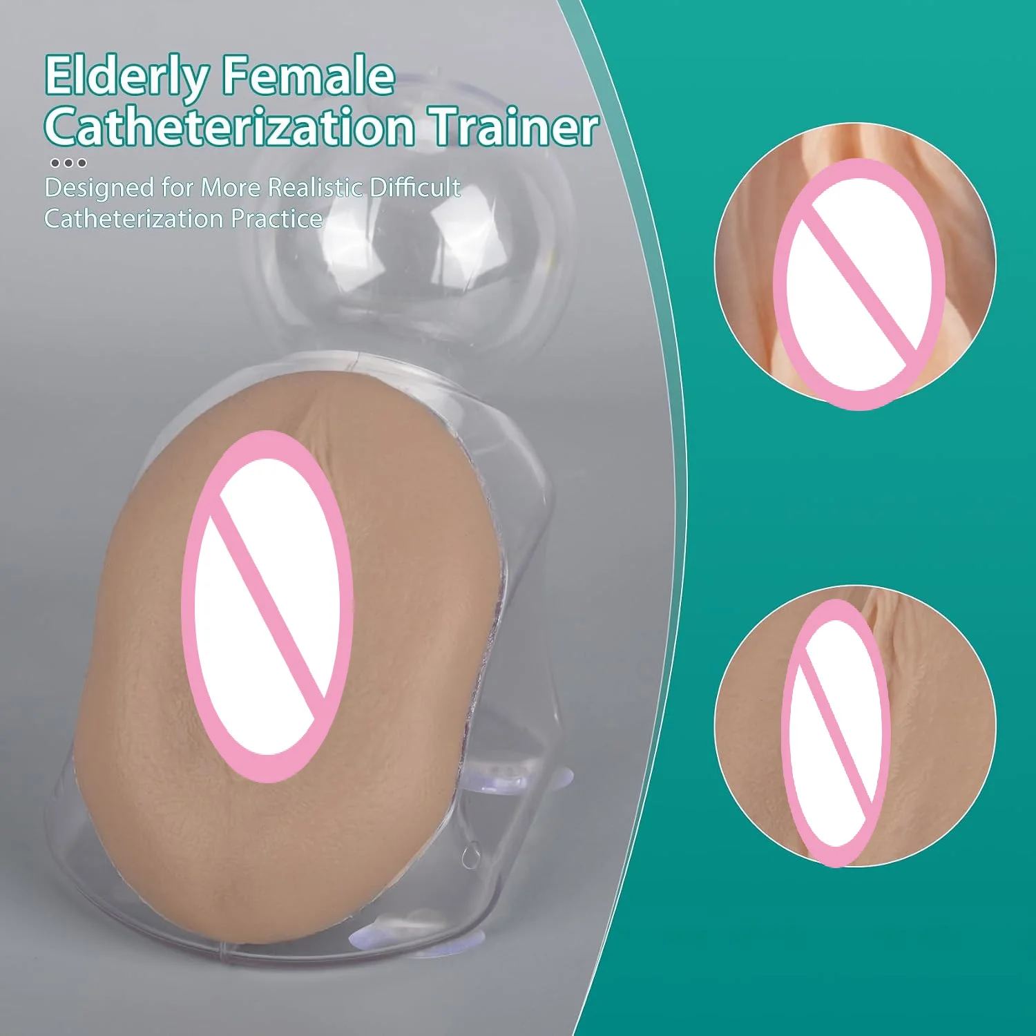 Elderly Female Urinary Catheter Trainer Model Geriatric Catheterization Simulator Practice for Clinic Nursing Medical Student