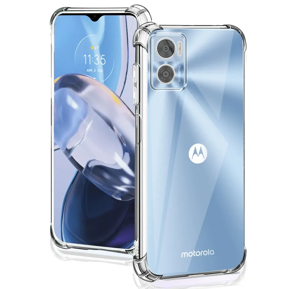 Funda de silicona suave para Motorola Moto E22, cubierta transparente a prueba de golpes para Moto E22i, Fundas de teléfono transparentes para Moto E22