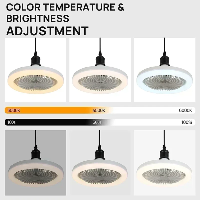 Nueva actualización 2024 ventilador de techo inteligente 3 en 1 con luz de Control remoto Base de conversión E27, luces de ventilador de ahorro de energía superbrillantes