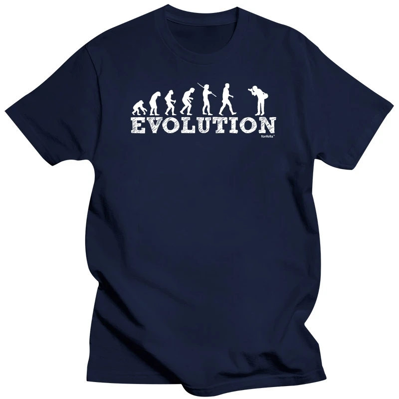 Evolution Photographer T-shirt Photo Shoot Picture Camera Lens Birthday Gift Summer New Men Cotton T Shirt Short Sleeve