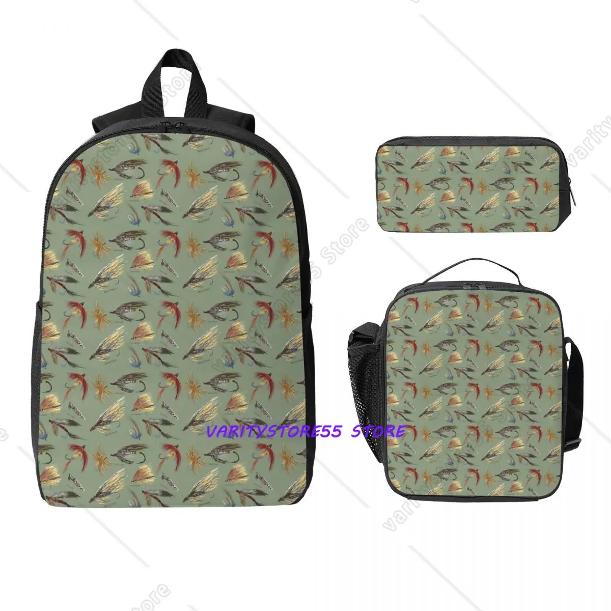 

Fly Fishing With Hand Tied Flies! Backpack Student BookBag School Bag Laptop Shoulder Bags 3ps Insulated Lunch Bag Pencil Case