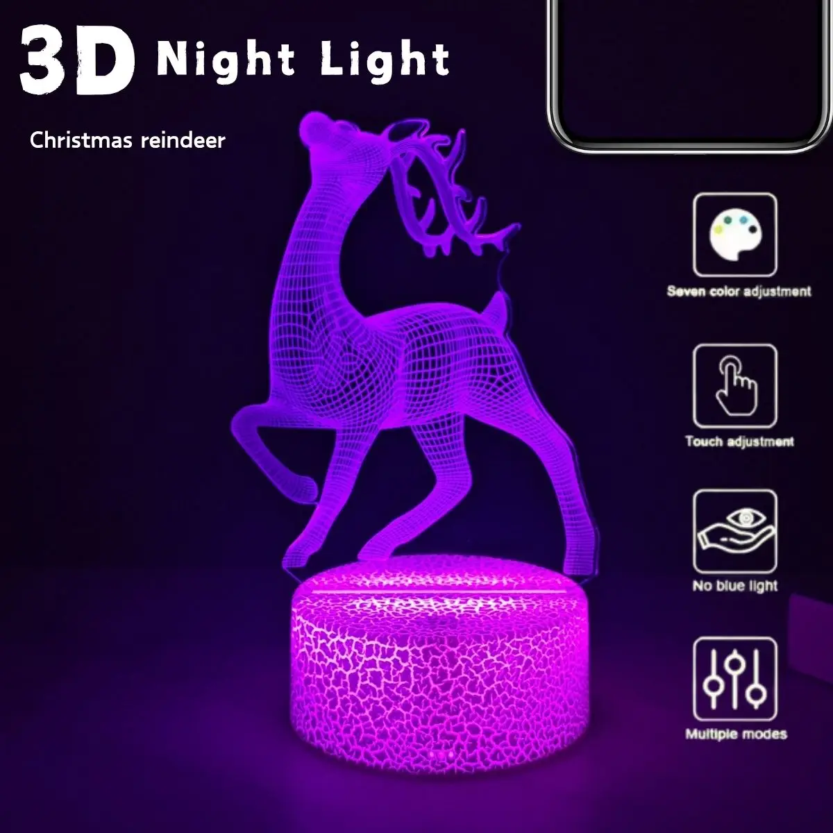 3D رصدت الغزلان ليلة ضوء الديكور غرفة نوم LED ضوء المنزل غرفة نوم سطح المكتب الديكور عيد الميلاد الديكور الإضاءة الفاخرة