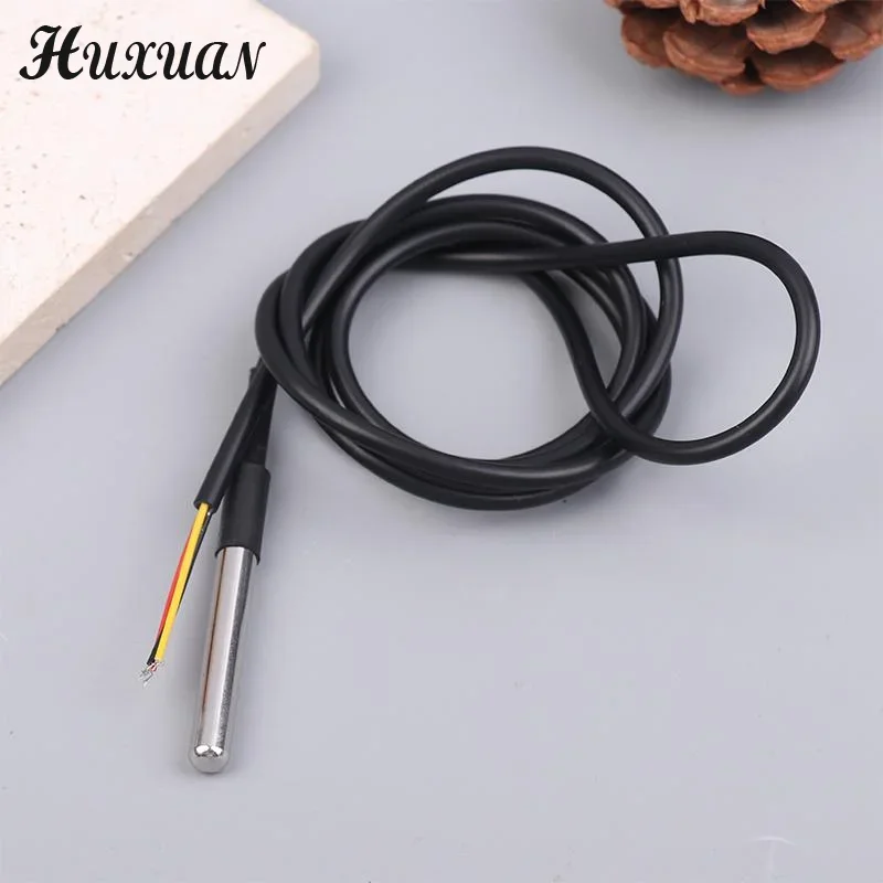 DS18b20 مقاوم للماء مغلف الفولاذ المقاوم للصدأ DS18B20 18B20 مستشعر درجة الحرارة مسبار درجة الحرارة طول الكابل 1 متر لـ Ard