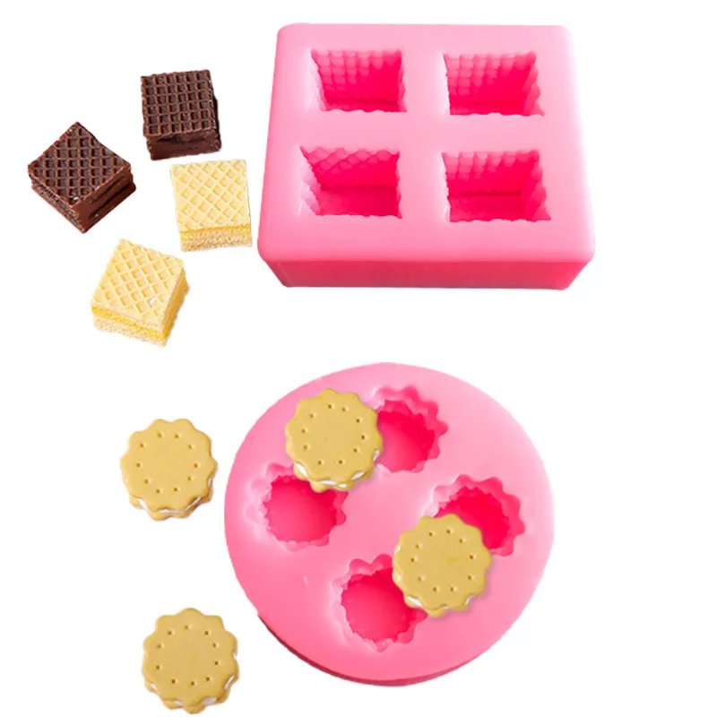 Sandwich Biscuit Mold Chocolate Food Grade Silicone Candy Baking Candle Mold