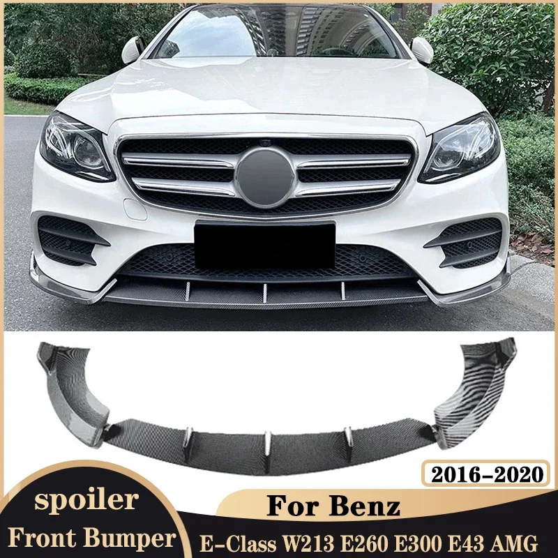 Front Lip Spoiler Diffuser Bodykit Tuning for Mercedes-Benz E-Class W213 E260 E300 E43 AMG 2016-2020 Protector Cover Accessories