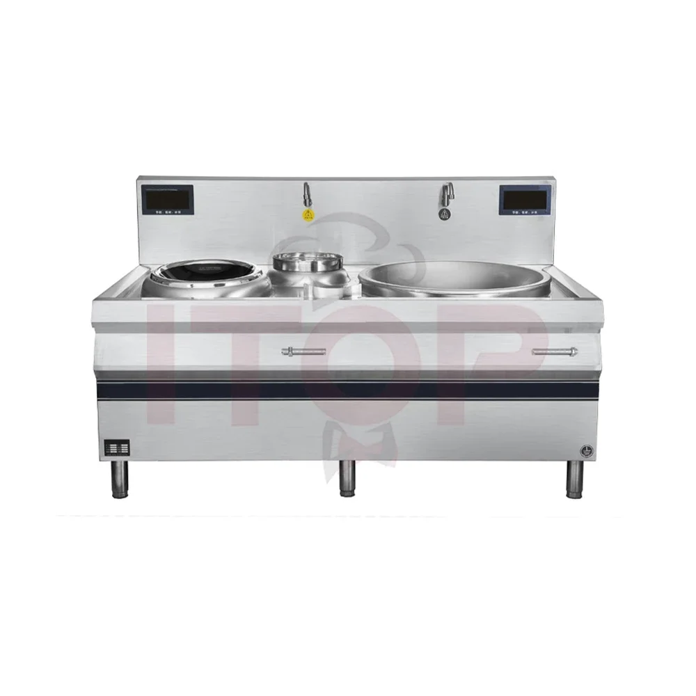 Double-headed commercial 15Kw kitchen equipment 15+15kw high power induction cooker canteen hotel electric frying oven