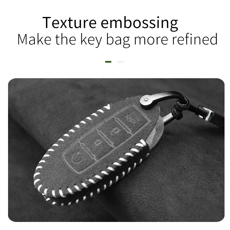 Alcantara Car Key Case Suitable for Nissan Teana Key Cover Sylphy X-Trail Qashqai Key Protective Shell Buckle Accessories