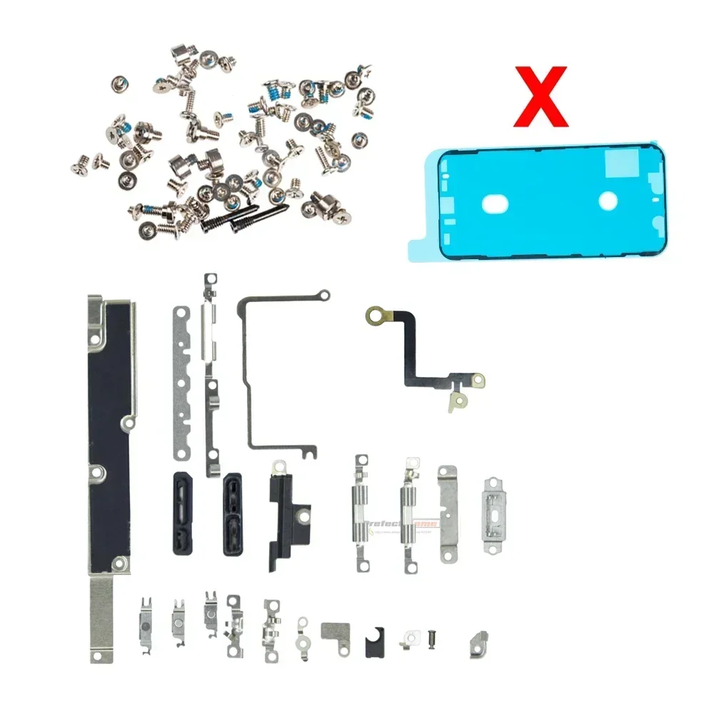 Suporte de metal pequeno completo interior, kit de placas de proteção, parafusos completos, à prova d\'água para iPhone X, XR, XS, 11, 12, 13, 14 Pro