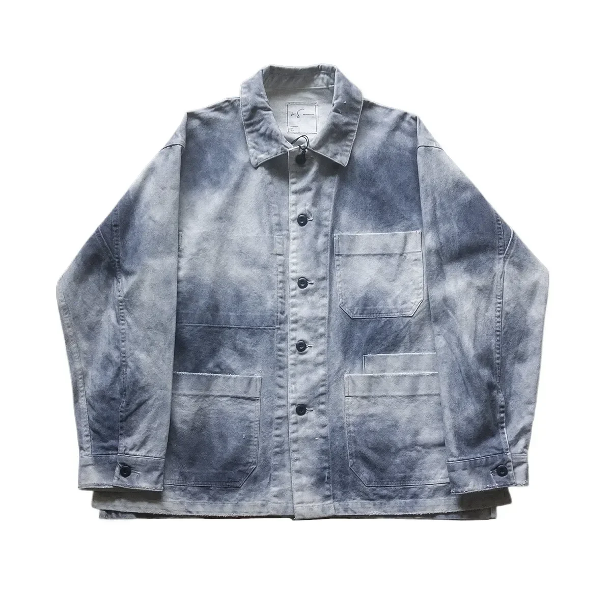 Heavy cotton canvas handmade old casual suit retro tie-dye jacket