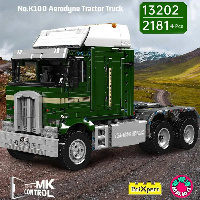 Mold King 13202 Technische Auto Speelgoed De Gemotoriseerde K100 Aerodyne Tractor Truck Bouwsteen Baksteen Montage Kinderen Kerstcadeau