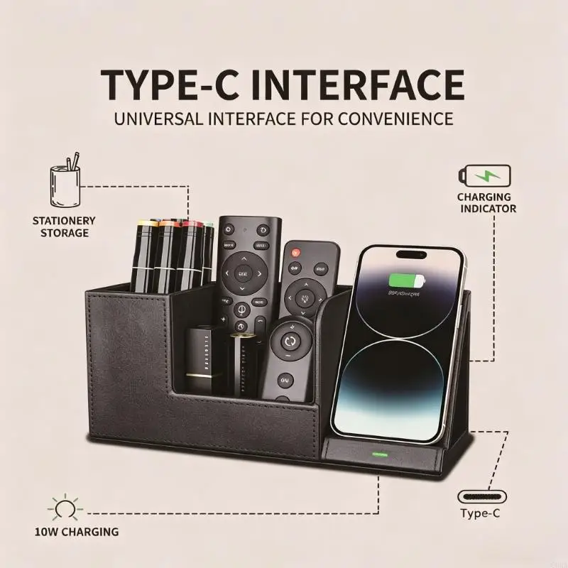 cora-レザーリモートボックス-10w-高速ワイヤレス充電ステーション付きペンキーリモート