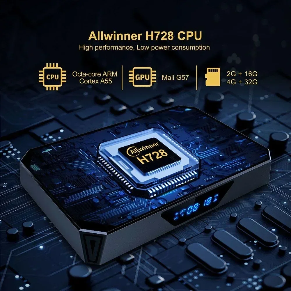 X96Q PRO + Android 14 Smart TV Box Wifi 6 Allwinner H728 ARM Cortex A55 Ethernet 1000M 16/32/64GB 1080P para Google Youtube