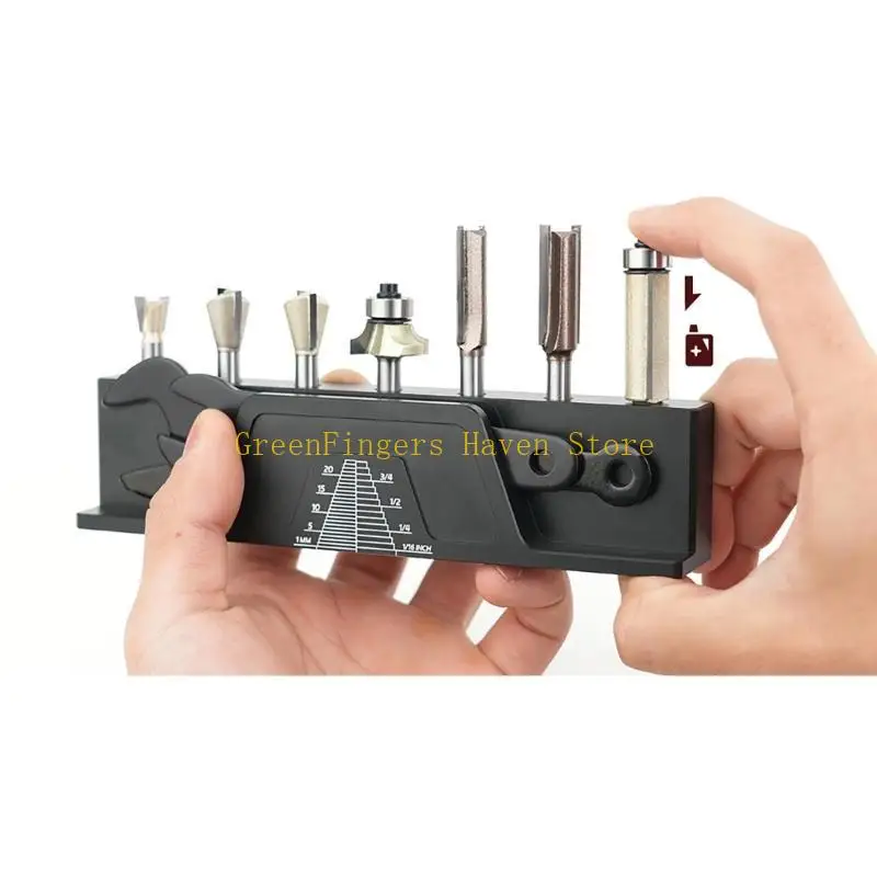 

F68D Dowel Maker Metal Inserts Dowel Maker Dowel Plate Dowel Rod Sticks Maker 7 Holes 6.35mm Storage Stand