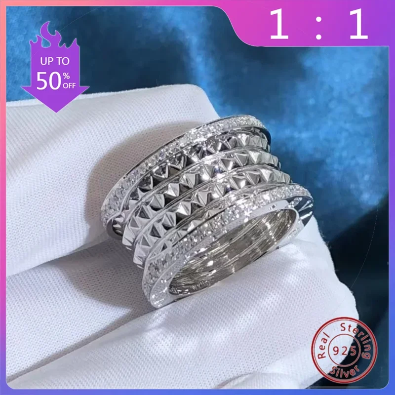 European and American Popular Exquisite Ring 925 Silver Party Fashion Classic Elegant Female Jewelry Holiday Gift