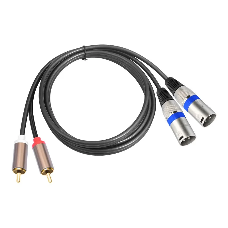 

1.5/3Meters 1.5m/4.9ft Dual XLR Male To Dual RCA Male Audio Signal Patch Adapter Cable for Speaker Amplifier Sound Console