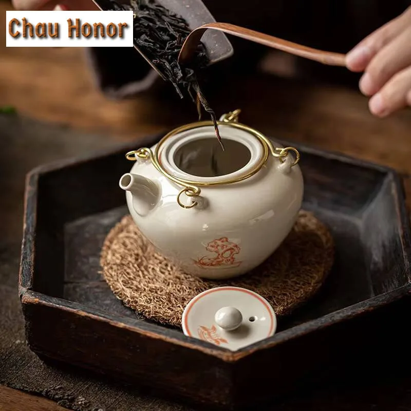 

Plant Ash Glaze Japanese Style Loop-handled Teapot Ceramic Filter Tea Pot Household Kung Fu Tea Set Tea Ceremony Customized Gift