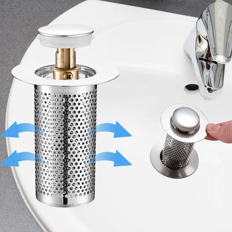 Floor Drain Filter Washbasin Leakage Plug Anti Odor Pop-Up Bounce Core Basin Stopper Hair Catcher Shower Sink Strainer