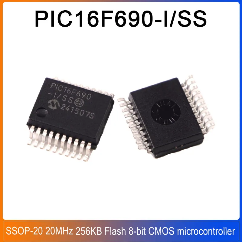 5-20PCS PIC16F690-I/SS SSOP-20 PIC16F690  PIC 16F690 PIC16F 20MHz 256KB Flash 8-bit CMOS microcontroller  CHIP