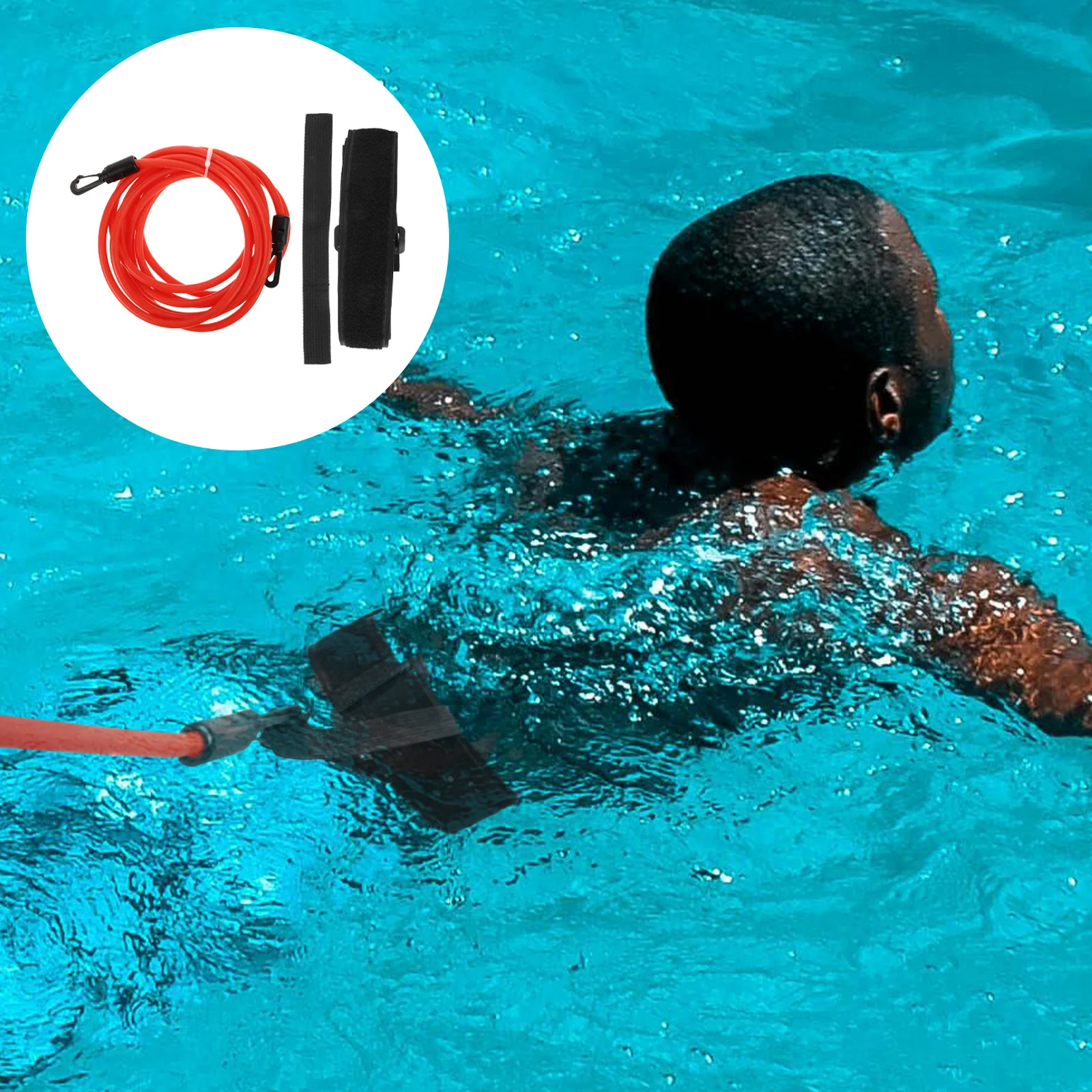 

1Set Swim Resistance Training Cord Set Swimming Tether Belt Exercise Equipment Lightweight Swim Training Kit Swimming Gear