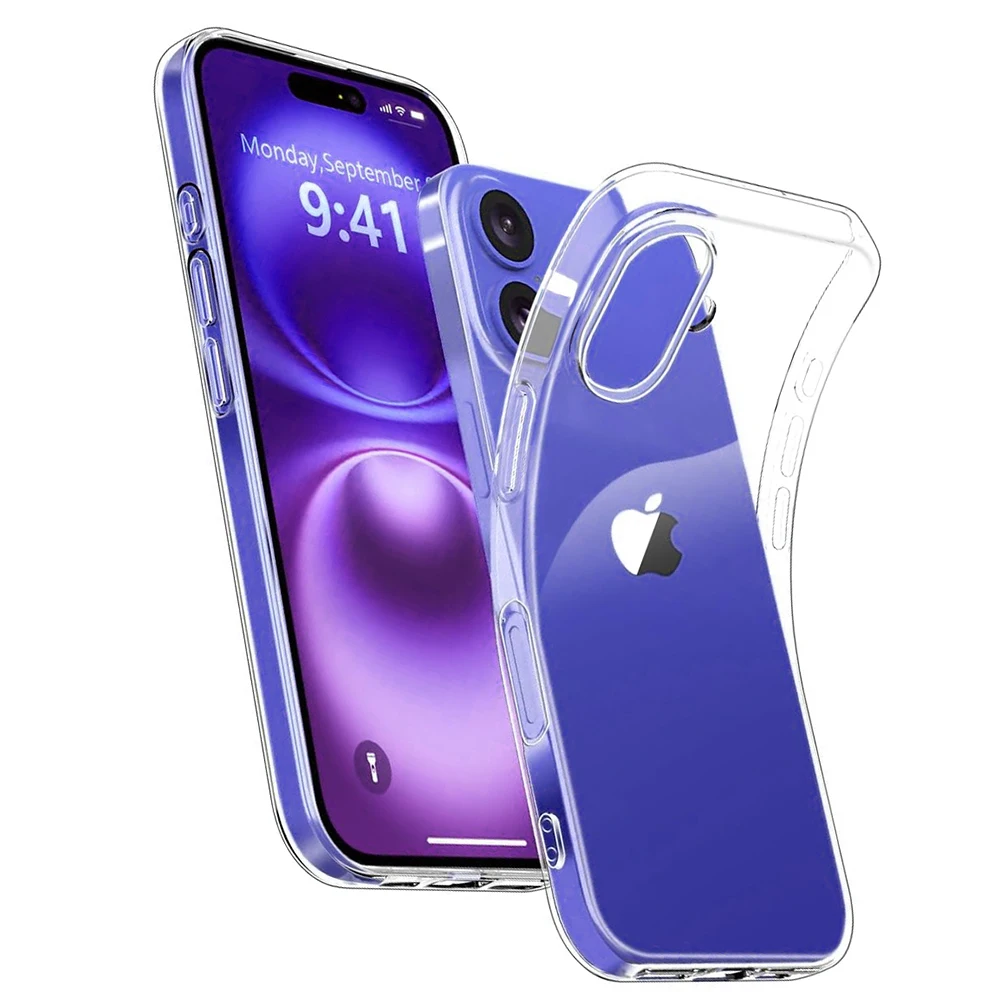 Shockproof Silicone Soft Ultra Thin Case For iPhone 16 Pro Max Plus Transparent Back Cover For iPhone 16Pro 16 ProMax 16+ Shell