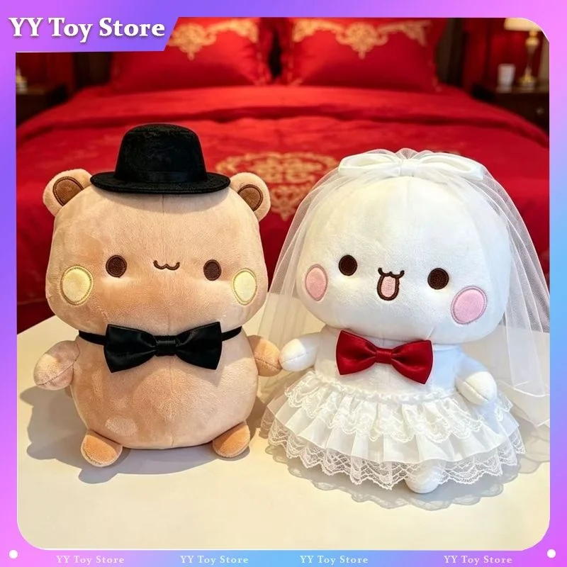 【In Stock】Yi Er Bu Bu Couple Dolls High End Wedding-Themed Teddy Bear Plush Toys Kawaii Home Ornament Collection Gift 