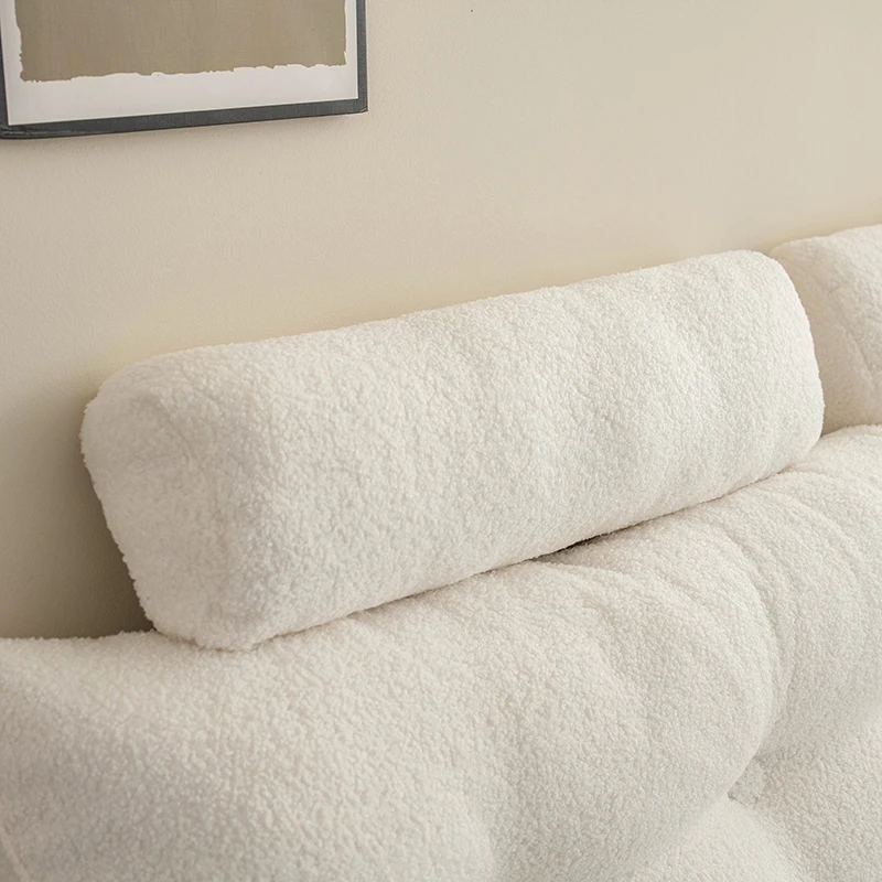 New bedside cushion Teddy velvet triangular backrest, soft bag on bed, anti-collision large backrest bay window waist pillow, re