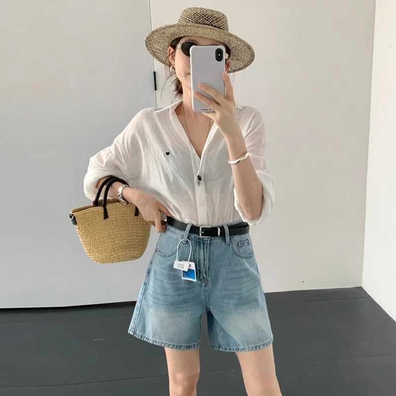 ZHISILAO New Classic Blue Shorts Women Vintage Casual High Waist Denim Shorts Summer 2026 Streetwear